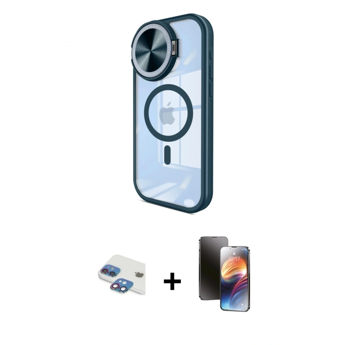 MARSİLYAN™- iPhone 11 Kılıf Kıvılcım Modern Koleksiyonu - Siyah 3D Antistatik Mat Seramik Nano Ekran Koruyucu + Pers Alüminyum Kamera Lens - GI