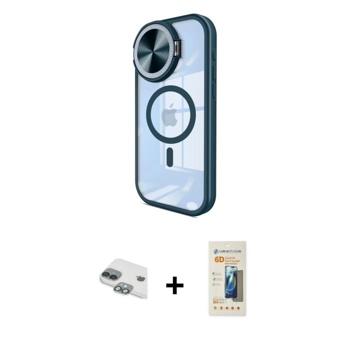 MARSİLYAN™- iPhone 11 Kılıf Kıvılcım Modern Koleksiyonu - Siyah 6D Mat Seramik Hayalet Nano Ekran Koruyucu + Pers Alüminyum Kamera Lens - YL