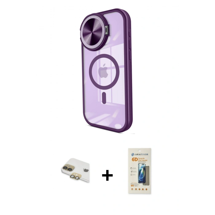 MARSİLYAN™- iPhone 11 Kılıf Kıvılcım Modern Koleksiyonu - Siyah 6D Mat Seramik Hayalet Nano Ekran Koruyucu + Pers Alüminyum Kamera Lens - GD