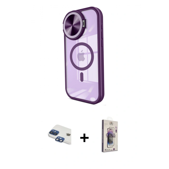 MARSİLYAN™- iPhone 11 Kılıf Kıvılcım Modern Koleksiyonu - Siyah Bilvis 3D Cam Ekran Koruyucu + Pers Alüminyum Kamera Lens - LT