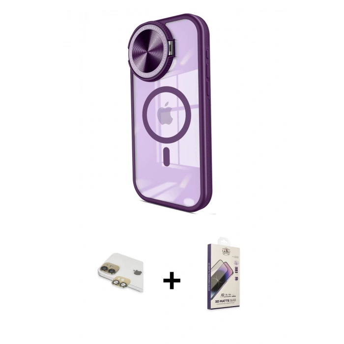 MARSİLYAN™- iPhone 11 Kılıf Kıvılcım Modern Koleksiyonu - Siyah Bilvis 3D Mat Cam Ekran Koruyucu + Pers Alüminyum Kamera Lens - GD