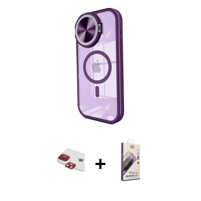 MARSİLYAN™- iPhone 11 Kılıf Kıvılcım Modern Koleksiyonu - Siyah Bilvis 3D Mat Cam Ekran Koruyucu + Pers Alüminyum Kamera Lens - KI
