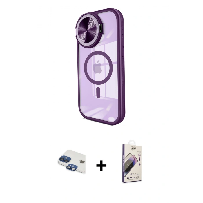 MARSİLYAN™- iPhone 11 Kılıf Kıvılcım Modern Koleksiyonu - Siyah Bilvis 3D Mat Cam Ekran Koruyucu + Pers Alüminyum Kamera Lens - LT