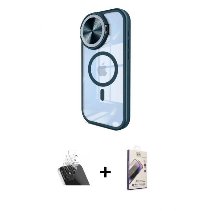 MARSİLYAN™- iPhone 11 Kılıf Kıvılcım Modern Koleksiyonu - Siyah Bilvis 3D Mat Cam Ekran Koruyucu + Kamera Lens Koruma Cam - SF