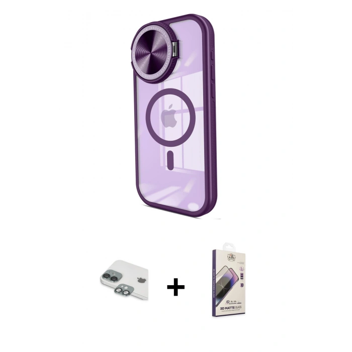 MARSİLYAN™- iPhone 11 Kılıf Kıvılcım Modern Koleksiyonu - Siyah Bilvis 3D Mat Cam Ekran Koruyucu + Pers Alüminyum Kamera Lens - YL