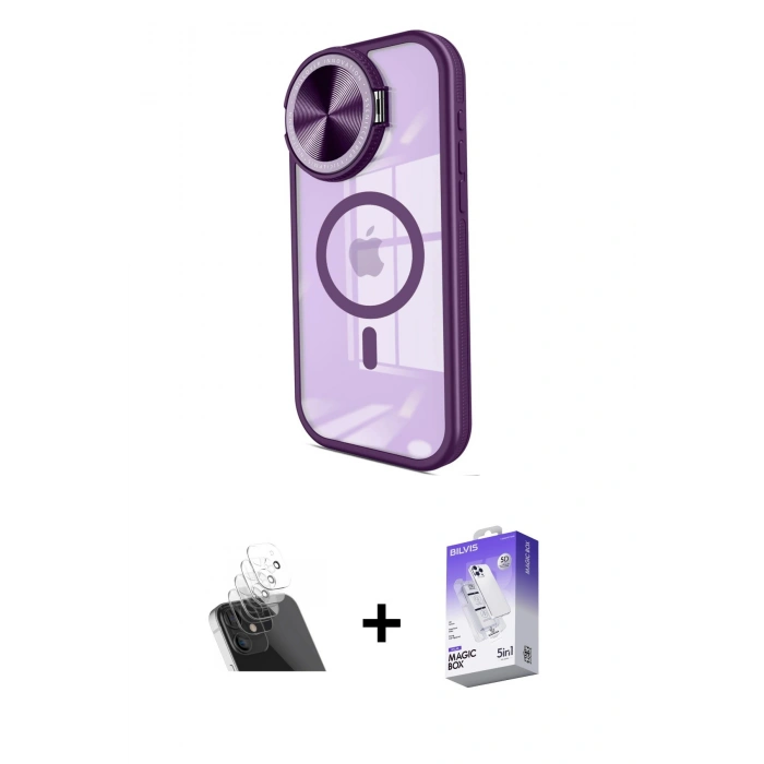 MARSİLYAN™- iPhone 11 Kılıf Kıvılcım Modern Koleksiyonu - Siyah Bilvis 5in1 3D Magic Cam Ekran Koruyucu + Kamera Lens Koruma Cam - SF