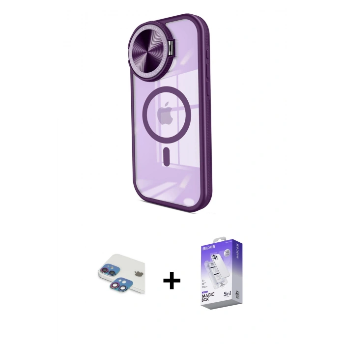 MARSİLYAN™- iPhone 11 Kılıf Kıvılcım Modern Koleksiyonu - Siyah Bilvis 5in1 3D Magic Cam Ekran Koruyucu + Pers Alüminyum Kamera Lens - GI