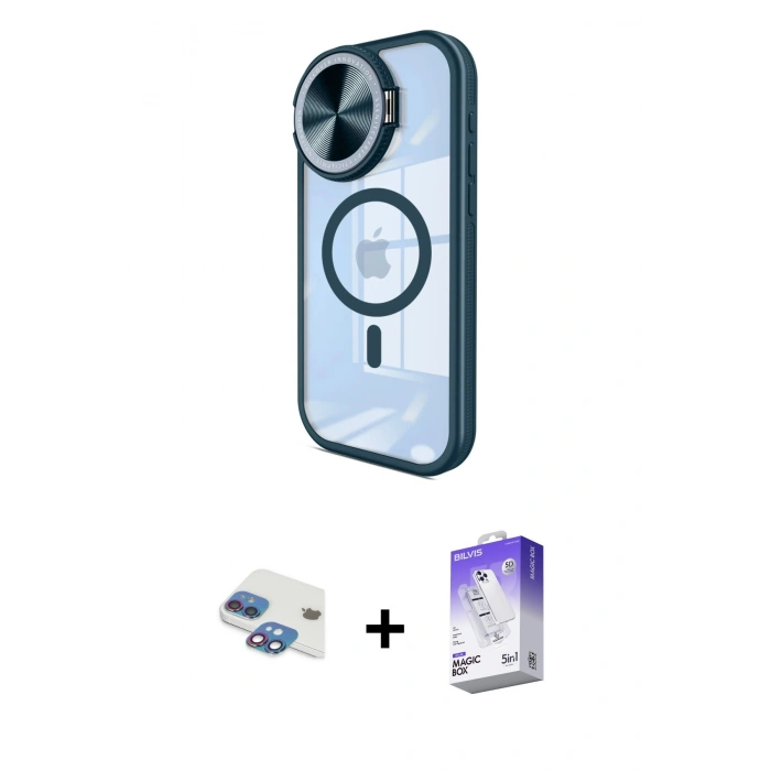 MARSİLYAN™- iPhone 11 Kılıf Kıvılcım Modern Koleksiyonu - Siyah Bilvis 5in1 3D Magic Cam Ekran Koruyucu + Pers Alüminyum Kamera Lens - GI