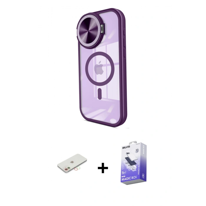 MARSİLYAN™- iPhone 11 Kılıf Kıvılcım Modern Koleksiyonu - Siyah Bilvis 5in1 5D Magic Hayalet Cam Ekran Koruyucu + Renkli Kamera Lens Koruma Cam - YL