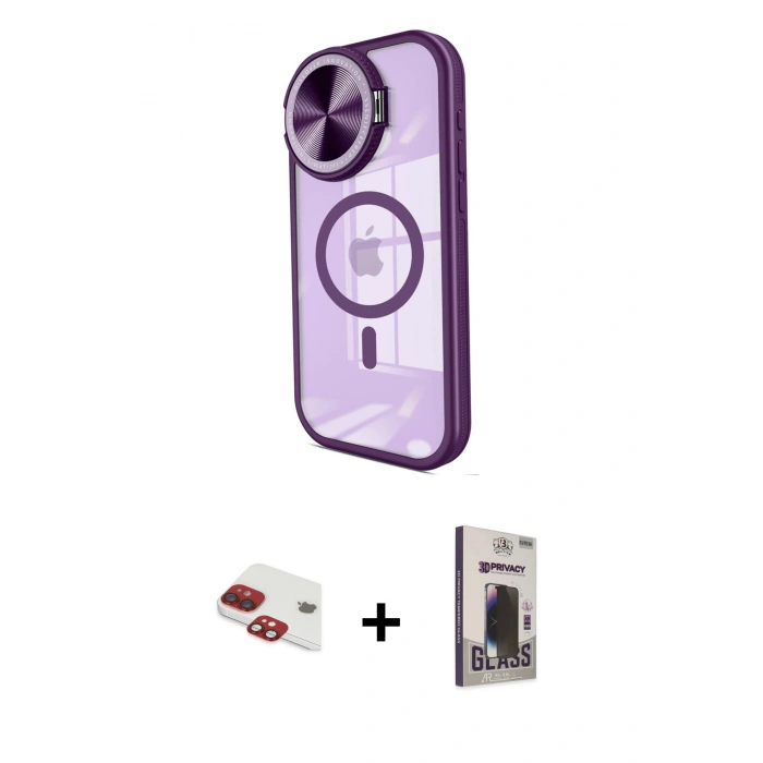 MARSİLYAN™- iPhone 11 Kılıf Kıvılcım Modern Koleksiyonu - Siyah Bilvis Hayalet Cam Ekran Koruyucu + Pers Alüminyum Kamera Lens - KI