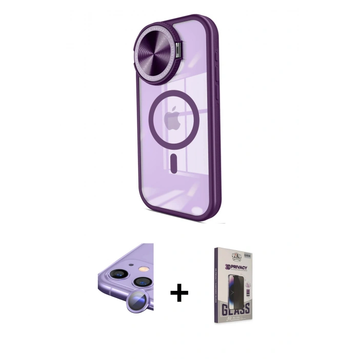 MARSİLYAN™- iPhone 11 Kılıf Kıvılcım Modern Koleksiyonu - Siyah Bilvis Hayalet Cam Ekran Koruyucu + Raze Metal Kamera Lens - MR