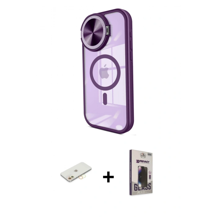 MARSİLYAN™- iPhone 11 Kılıf Kıvılcım Modern Koleksiyonu - Siyah Bilvis Hayalet Cam Ekran Koruyucu + Renkli Kamera Lens Koruma Cam - SI
