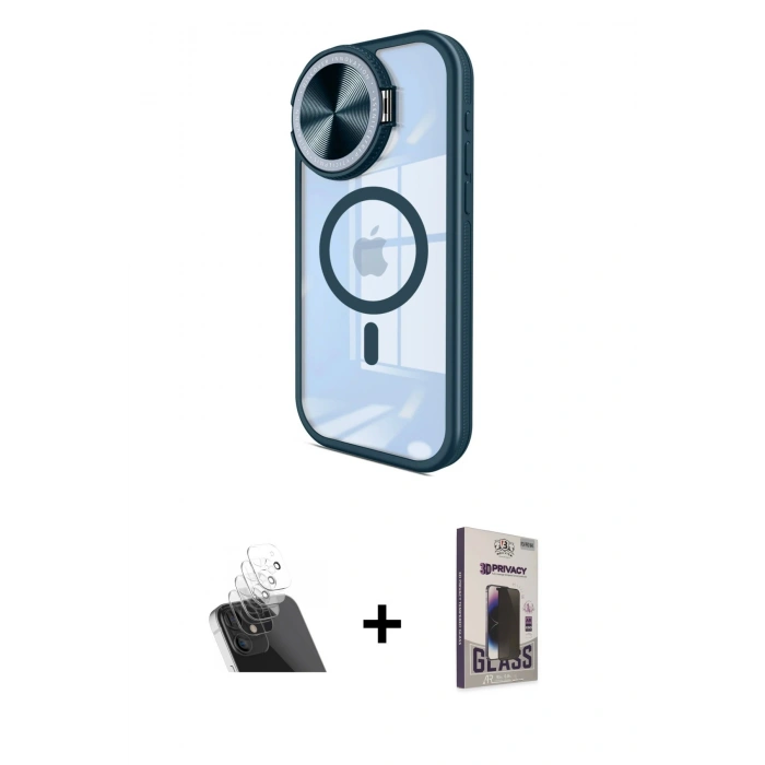 MARSİLYAN™- iPhone 11 Kılıf Kıvılcım Modern Koleksiyonu - Siyah Bilvis Hayalet Cam Ekran Koruyucu + Kamera Lens Koruma Cam - SF