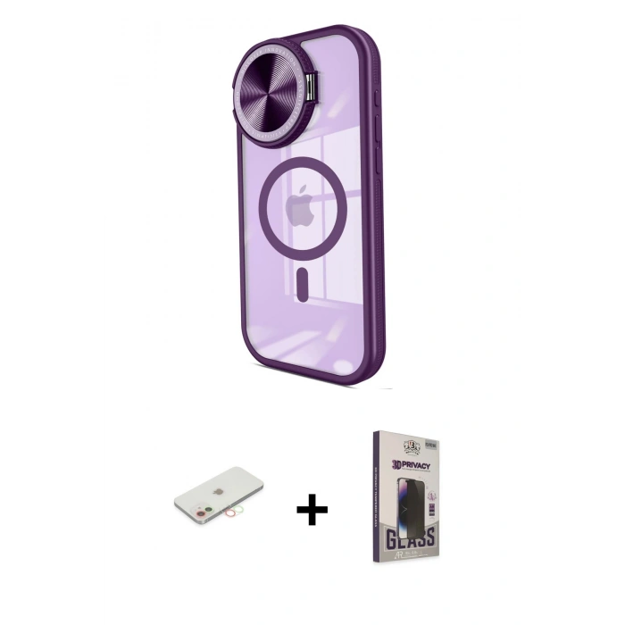 MARSİLYAN™- iPhone 11 Kılıf Kıvılcım Modern Koleksiyonu - Siyah Bilvis Hayalet Cam Ekran Koruyucu + Renkli Kamera Lens Koruma Cam - YL