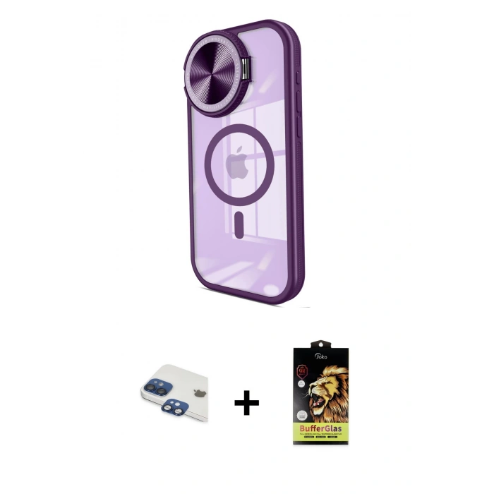 MARSİLYAN™- iPhone 11 Kılıf Kıvılcım Modern Koleksiyonu - Siyah Buffer Cam Ekran Koruyucu + Pers Alüminyum Kamera Lens - LT