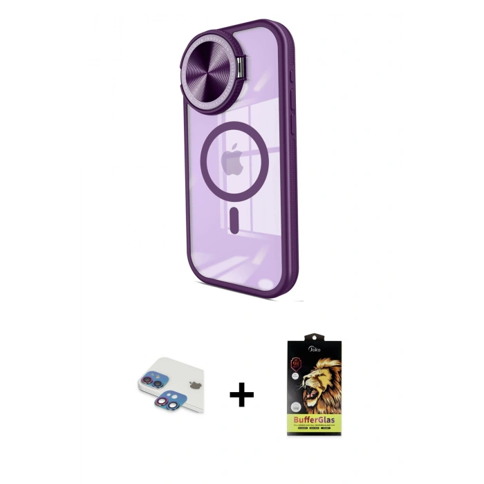 MARSİLYAN™- iPhone 11 Kılıf Kıvılcım Modern Koleksiyonu - Siyah Buffer Cam Ekran Koruyucu + Pers Alüminyum Kamera Lens - GI