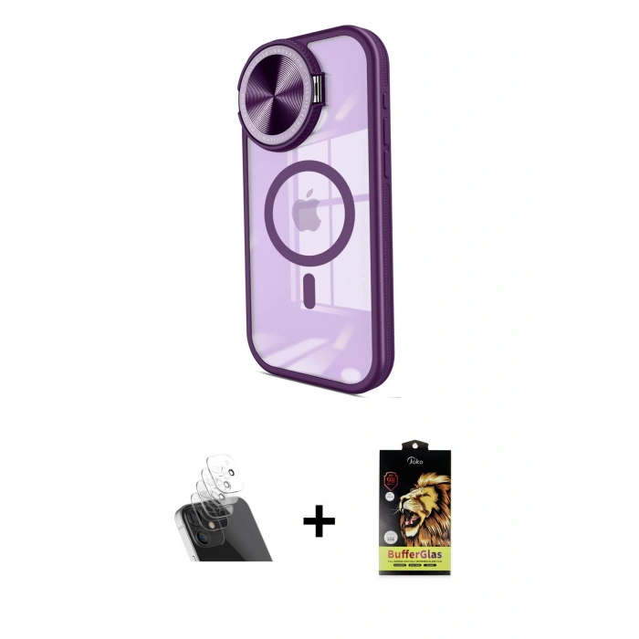 MARSİLYAN™- iPhone 11 Kılıf Kıvılcım Modern Koleksiyonu - Siyah Buffer Cam Ekran Koruyucu + Şeffaf Kamera Lens Koruma Cam