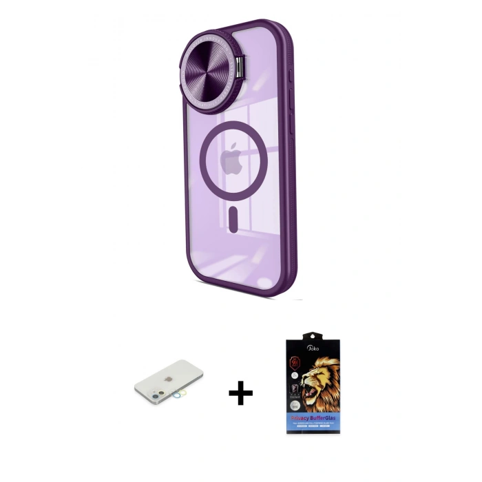 MARSİLYAN™- iPhone 11 Kılıf Kıvılcım Modern Koleksiyonu - Siyah Buffer Hayalet Cam Ekran Koruyucu + Renkli Kamera Lens Koruma Cam - SI