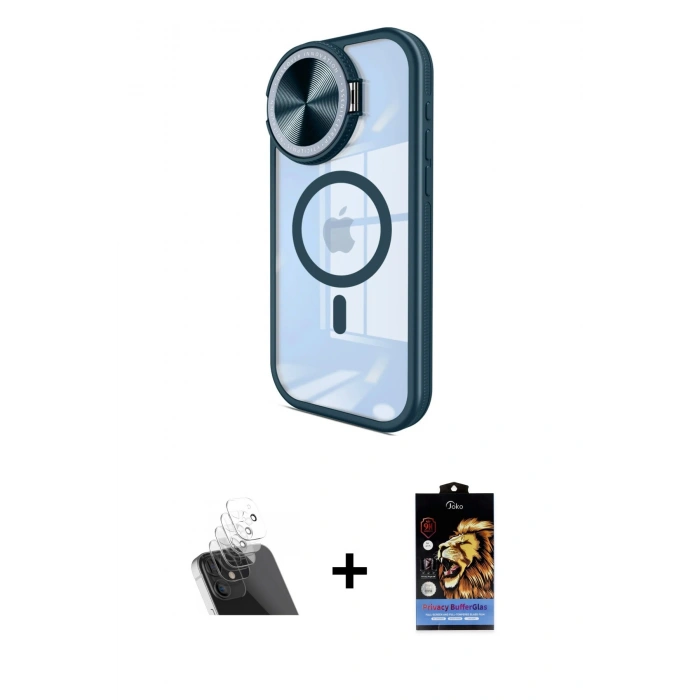 MARSİLYAN™- iPhone 11 Kılıf Kıvılcım Modern Koleksiyonu - Siyah Buffer Hayalet Cam Ekran Koruyucu + Kamera Lens Koruma Cam - SF