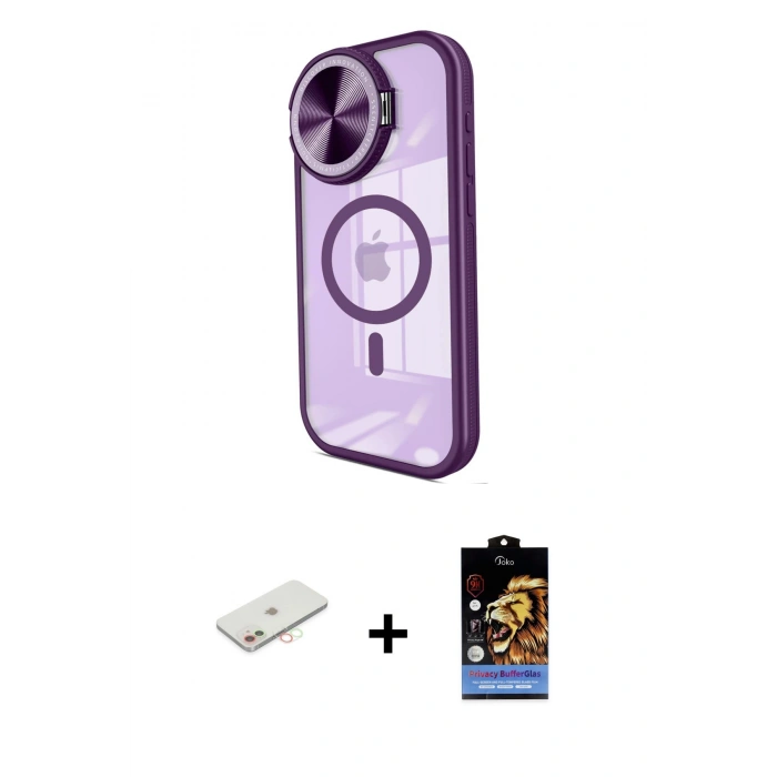MARSİLYAN™- iPhone 11 Kılıf Kıvılcım Modern Koleksiyonu - Siyah Buffer Hayalet Cam Ekran Koruyucu + Renkli Kamera Lens Koruma Cam - YL