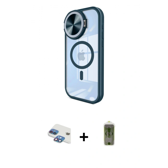 MARSİLYAN™- iPhone 11 Kılıf Kıvılcım Modern Koleksiyonu - Siyah Joko Magic 5D Hayalet Cam + Pers Alüminyum Kamera Lens - GI