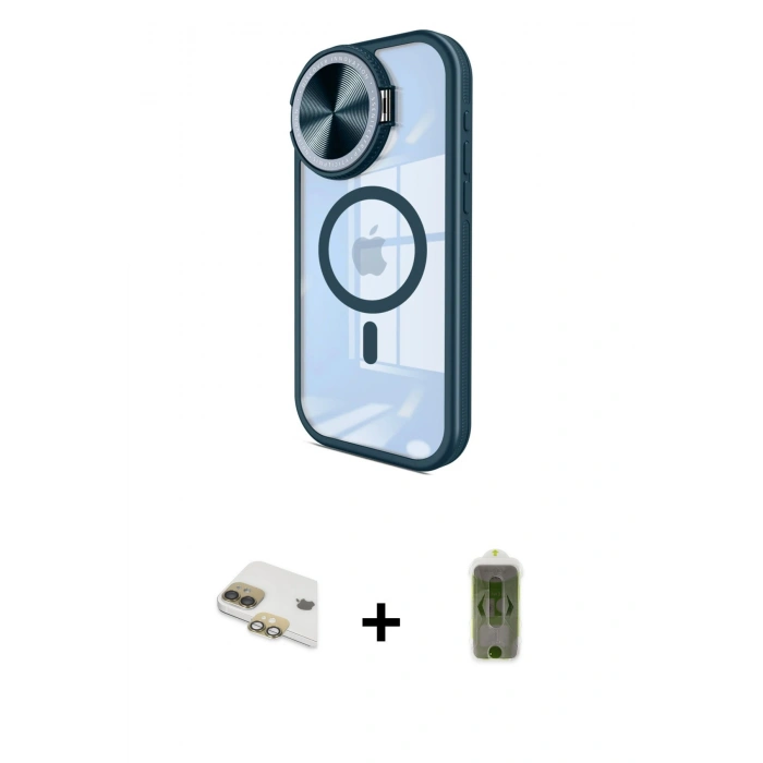 MARSİLYAN™- iPhone 11 Kılıf Kıvılcım Modern Koleksiyonu - Siyah Joko Magic 5D Hayalet Cam + Pers Alüminyum Kamera Lens - GD