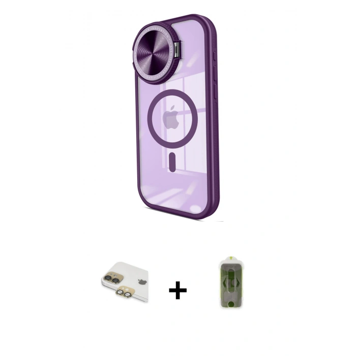 MARSİLYAN™- iPhone 11 Kılıf Kıvılcım Modern Koleksiyonu - Siyah Joko Magic 5D Hayalet Cam + Pers Alüminyum Kamera Lens - GD