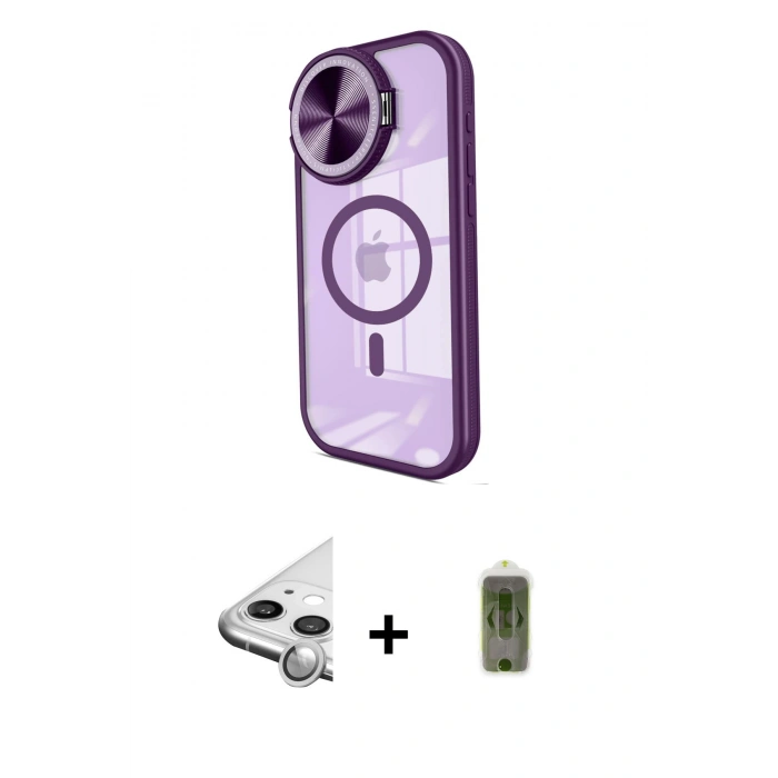 MARSİLYAN™- iPhone 11 Kılıf Kıvılcım Modern Koleksiyonu - Siyah Joko Magic 5D Hayalet Cam + Raze Metal Kamera Lens - GS
