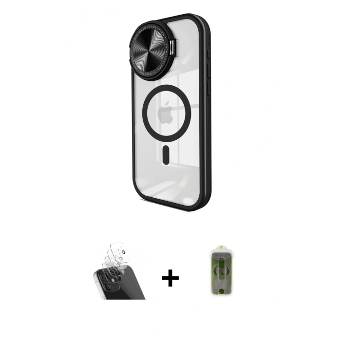 MARSİLYAN™- iPhone 11 Kılıf Kıvılcım Modern Koleksiyonu - Siyah Joko Magic 5D Hayalet Cam + Kamera Lens Koruma Cam - SF
