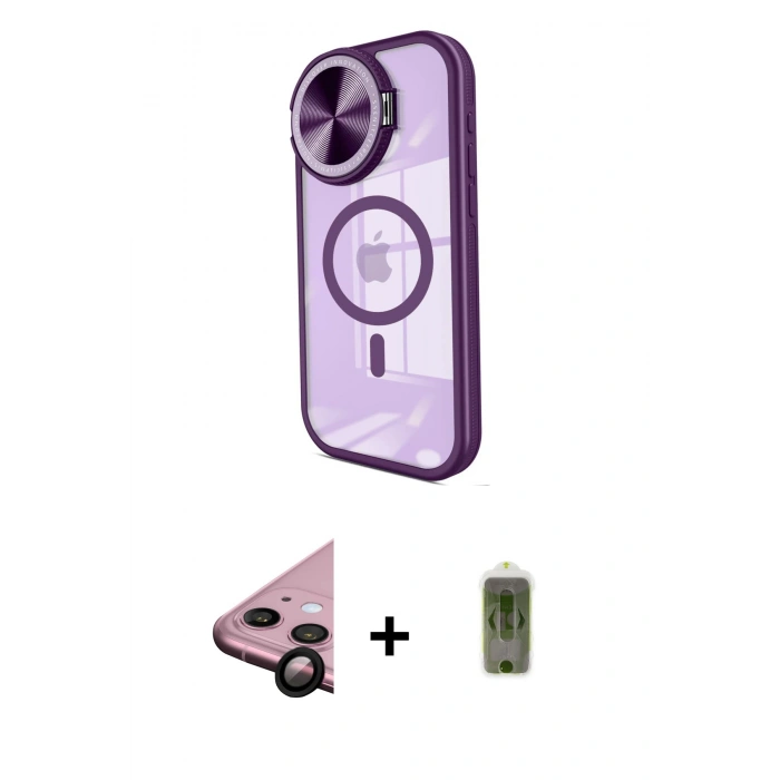 MARSİLYAN™- iPhone 11 Kılıf Kıvılcım Modern Koleksiyonu - Siyah Joko Magic 5D Hayalet Cam + Siyah Raze Metal Kamera Lens