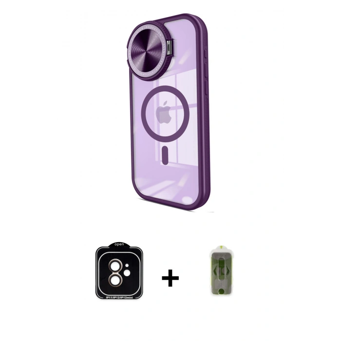 MARSİLYAN™- iPhone 11 Kılıf Kıvılcım Modern Koleksiyonu - Siyah Joko Magic 5D Hayalet Cam + PVD Metal Kamera Lens - TU