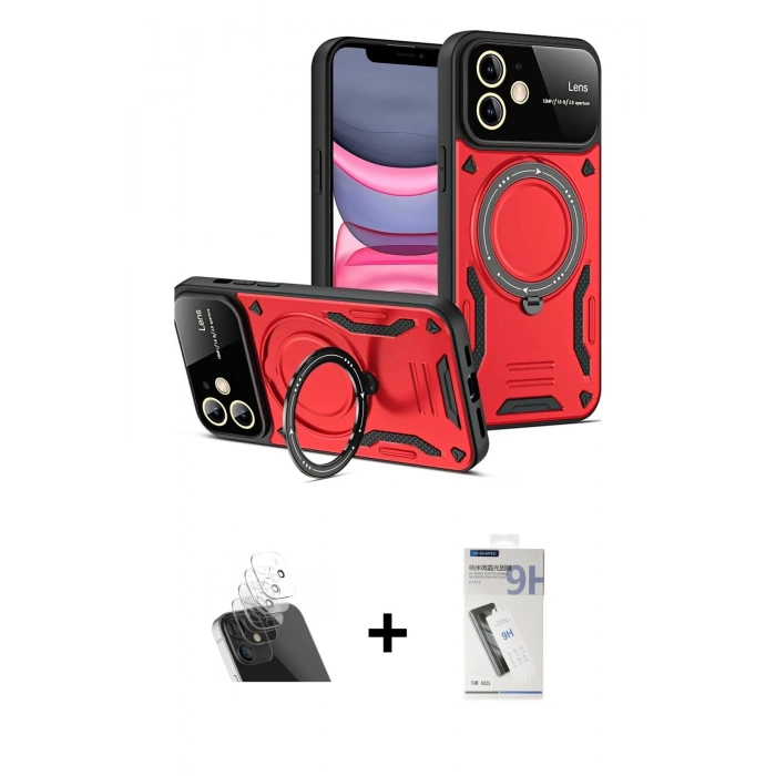 MARSİLYAN™- iPhone 11 Kılıf Kıvılcım Modern Serisi - Şeffaf Uv Polymer Nano Ekran Koruyucu + Kamera Lens Koruma Cam - SF