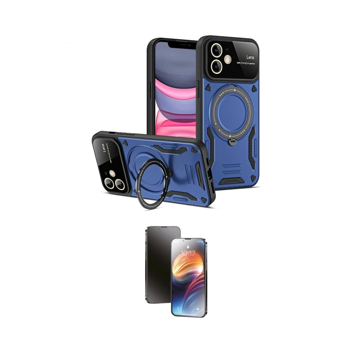 MARSİLYAN™- iPhone 11 Kılıf Kıvılcım Modern Serisi - Siyah 3D Antistatik Mat Seramik Nano Ekran Koruyucu