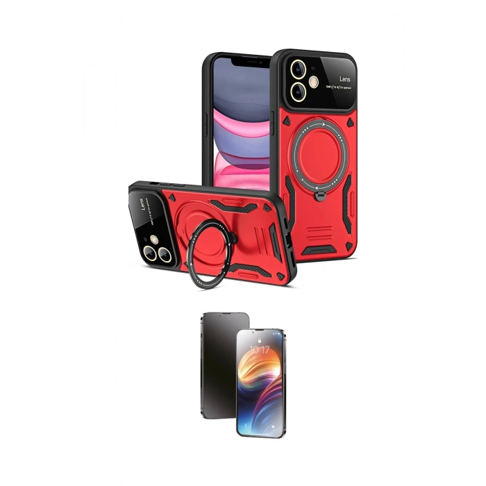 MARSİLYAN™- iPhone 11 Kılıf Kıvılcım Modern Serisi - Siyah 3D Antistatik Mat Seramik Nano Ekran Koruyucu