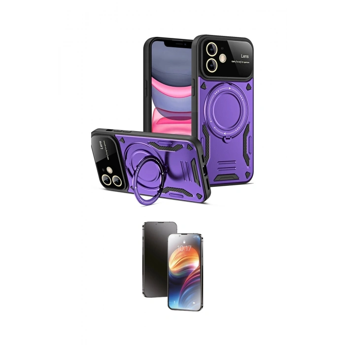 MARSİLYAN™- iPhone 11 Kılıf Kıvılcım Modern Serisi - Siyah 3D Antistatik Mat Seramik Nano Ekran Koruyucu
