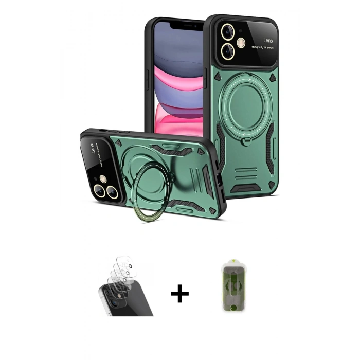 MARSİLYAN™- iPhone 11 Kılıf Kıvılcım Modern Serisi - Siyah Joko Magic 5D Hayalet Cam + Kamera Lens Koruma Cam - SF