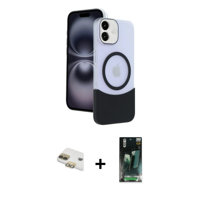 MARSİLYAN™- iPhone 11 Kılıf Kozmos Form Özel Seri - Şeffaf 360 Full Body Arka Koruyucu + Pers Alüminyum Kamera Lens - GD