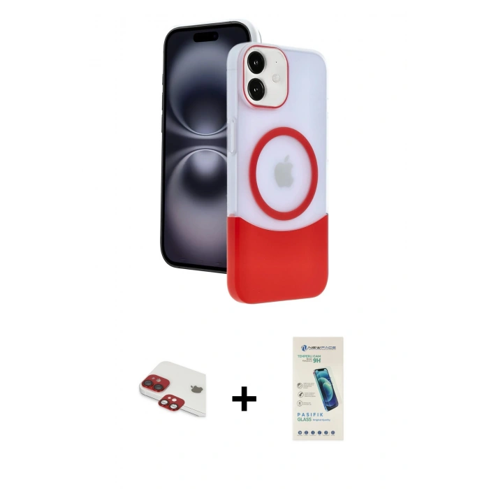 MARSİLYAN™- iPhone 11 Kılıf Kozmos Form Özel Seri - Şeffaf Pasifik Cam Ekran Koruyucu + Pers Alüminyum Kamera Lens - KI