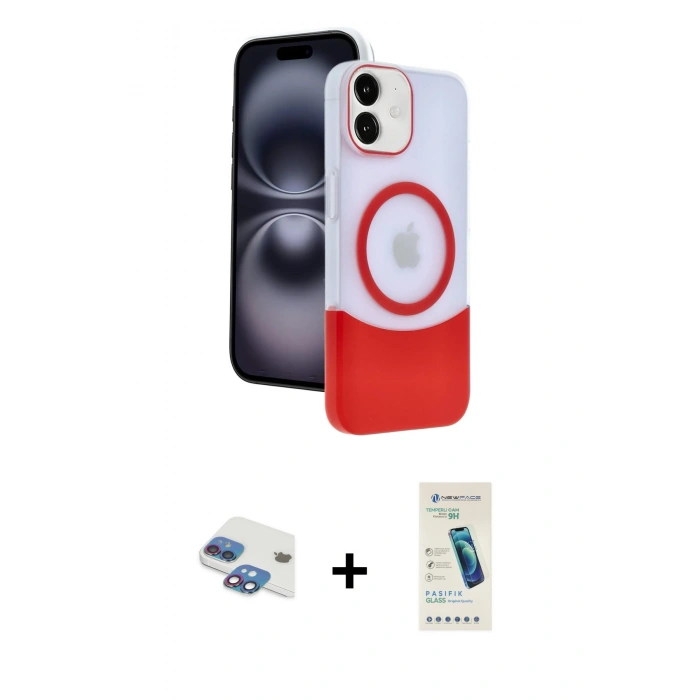 MARSİLYAN™- iPhone 11 Kılıf Kozmos Form Özel Seri - Şeffaf Pasifik Cam Ekran Koruyucu + Pers Alüminyum Kamera Lens - GI