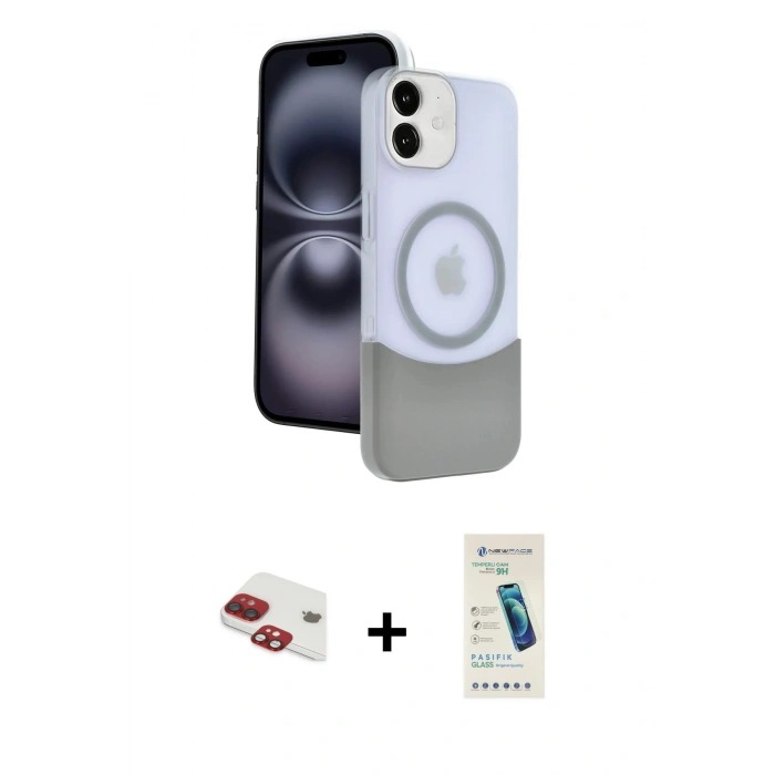 MARSİLYAN™- iPhone 11 Kılıf Kozmos Form Özel Seri - Şeffaf Pasifik Cam Ekran Koruyucu + Pers Alüminyum Kamera Lens - KI