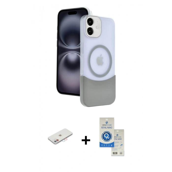 MARSİLYAN™- iPhone 11 Kılıf Kozmos Form Özel Seri - Şeffaf Royal Nano Ekran Koruyucu + Renkli Kamera Lens Koruma Cam - PE