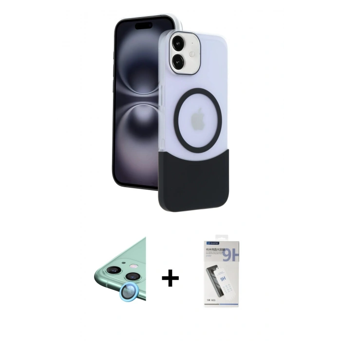MARSİLYAN™- iPhone 11 Kılıf Kozmos Form Özel Seri - Şeffaf Uv Polymer Nano Ekran Koruyucu + Raze Metal Kamera Lens - MI