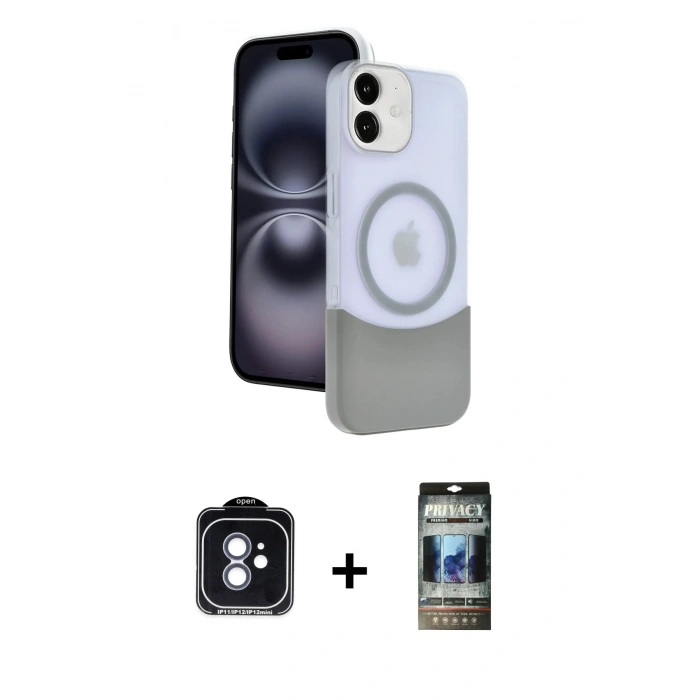 MARSİLYAN™- iPhone 11 Kılıf Kozmos Form Özel Seri - Siyah 34D Hayalet Izgaralı Cam + PVD Metal Kamera Lens - MI