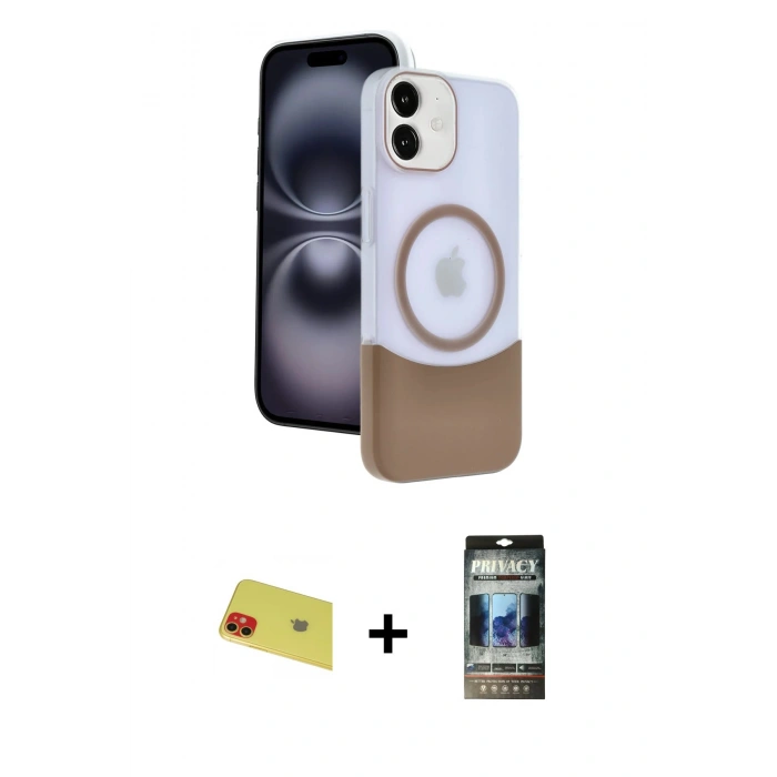 MARSİLYAN™- iPhone 11 Kılıf Kozmos Form Özel Seri - Siyah 34D Hayalet Izgaralı Cam + Rainbow Kamera Lens Koruma Cam - KI
