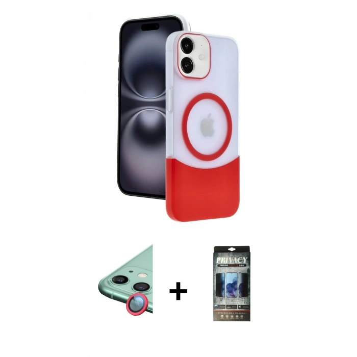 MARSİLYAN™- iPhone 11 Kılıf Kozmos Form Özel Seri - Siyah 34D Hayalet Izgaralı Cam + Raze Metal Kamera Lens - KI