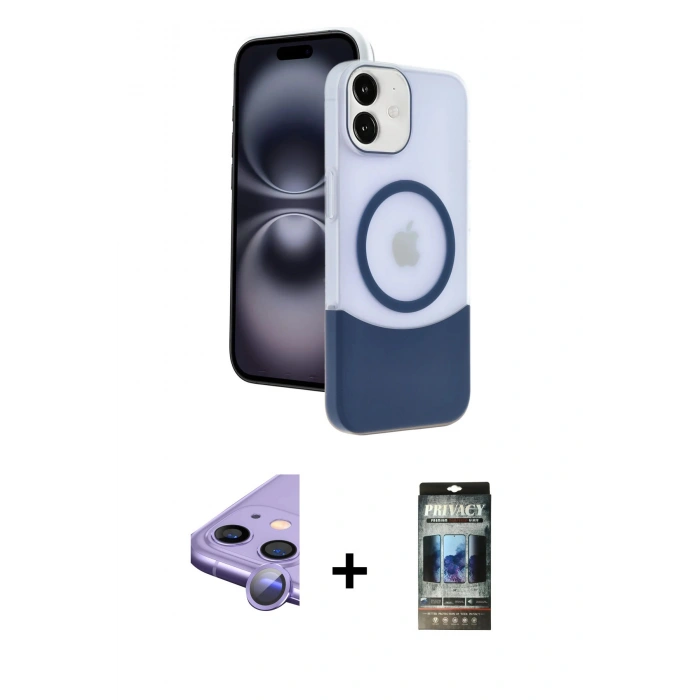 MARSİLYAN™- iPhone 11 Kılıf Kozmos Form Özel Seri - Siyah 34D Hayalet Izgaralı Cam + Raze Metal Kamera Lens - MR