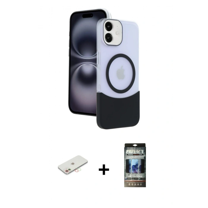 MARSİLYAN™- iPhone 11 Kılıf Kozmos Form Özel Seri - Siyah 34D Hayalet Izgaralı Cam + Yeşil Renkli Kamera Lens Koruma Cam