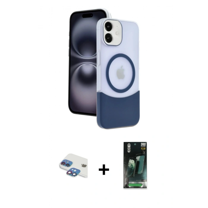 MARSİLYAN™- iPhone 11 Kılıf Kozmos Form Özel Seri - Siyah 360 Mat Full Body Arka Koruyucu + Pers Alüminyum Kamera Lens - GI