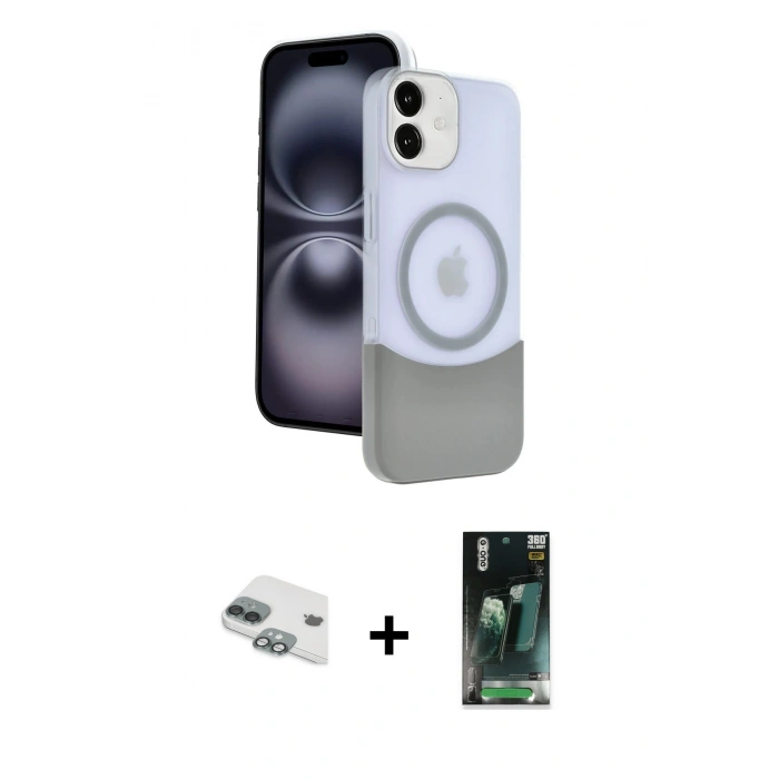 MARSİLYAN™- iPhone 11 Kılıf Kozmos Form Özel Seri - Siyah 360 Mat Full Body Arka Koruyucu + Yeşil Pers Alüminyum Kamera Lens