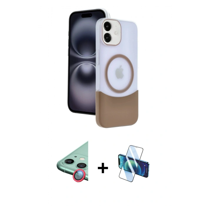 MARSİLYAN™- iPhone 11 Kılıf Kozmos Form Özel Seri - Siyah 3D Antistatik Cam Ekran Koruyucu + Raze Metal Kamera Lens - KI